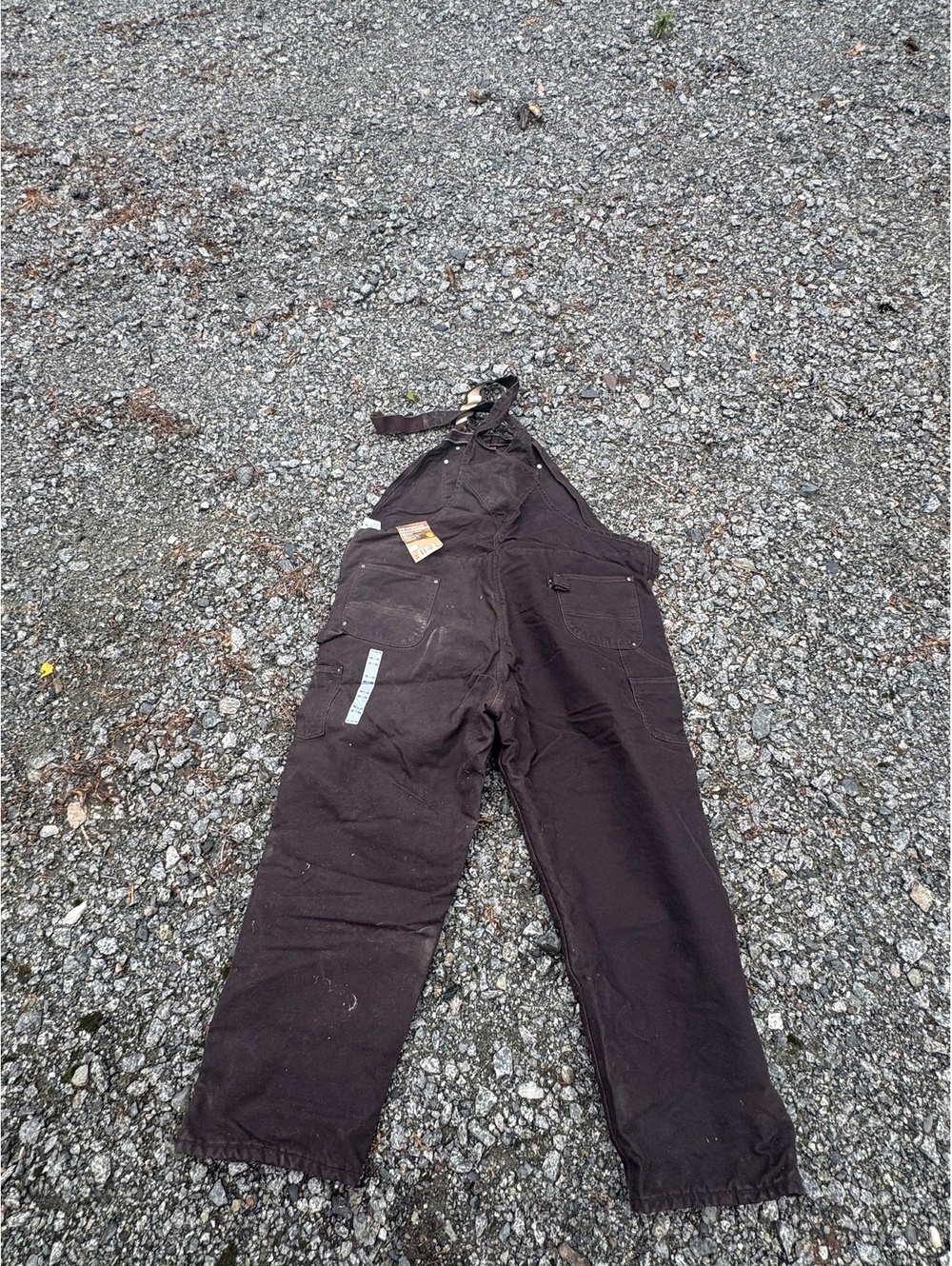Carhartt quilt lined sandstone bib overalls 50x32